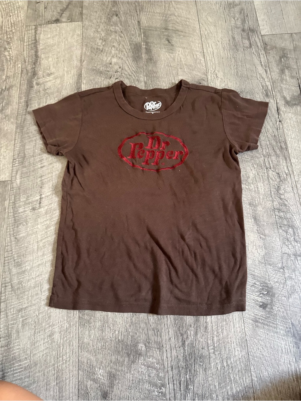 Dr Pepper Brown Logo Crop Tee - Women's Casual Top